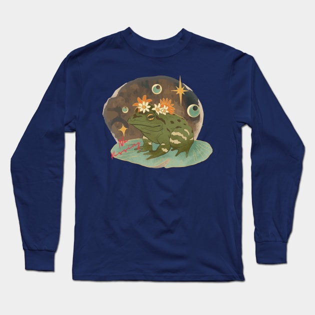Fairytale Frog - No Kissing Long Sleeve T-Shirt by PrintDesignStudios